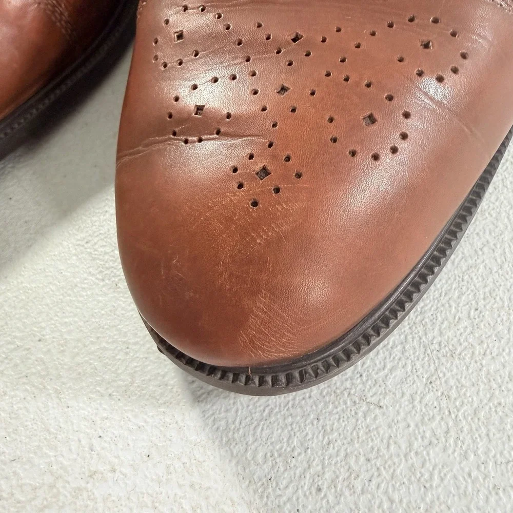 Stanley‎ Blacker Men's Brown Leather Cap Toe Monk Strap Dress Shoes Size 13 M